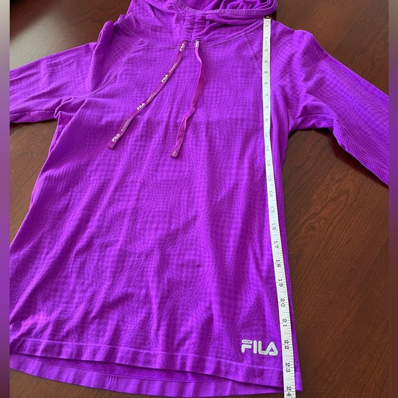 Fila Hoodie Sport Running Sweatshirt Athletic Sporty Purple Large - Picture 11 of 14